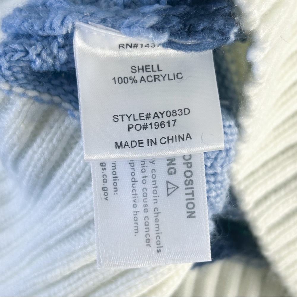 Tuckernuck Hyacinth House Beatriz Aqua Wavy Stripe Bell Sleeve Sweater Dress XXS - Picture 8 of 8